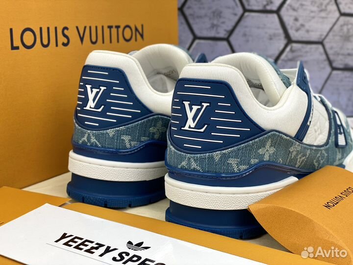 Кроссовки Louis Vuitton Trainer Denim White Blue