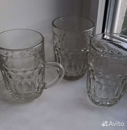 Винтаж 1930,50,60х г.,стекл.пивные кружки, вазы