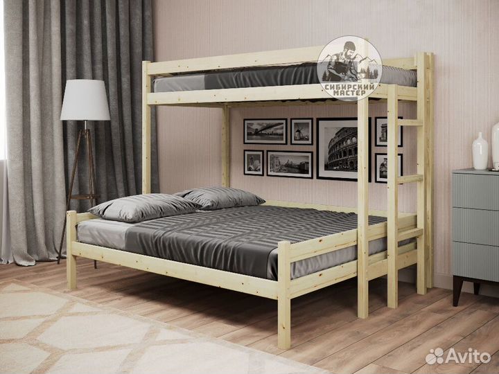 Двухъярусная кровать из дерева