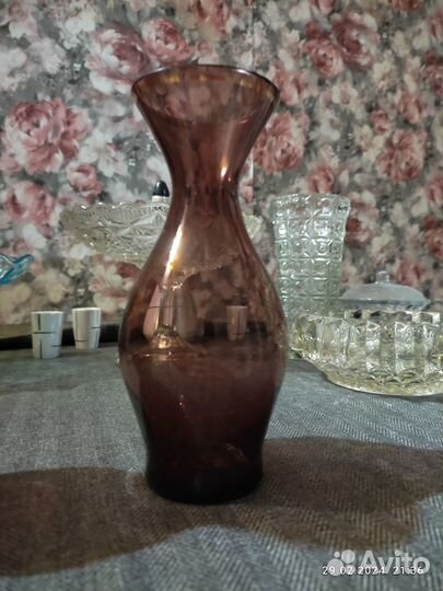 Ваза цветное стекло СССР