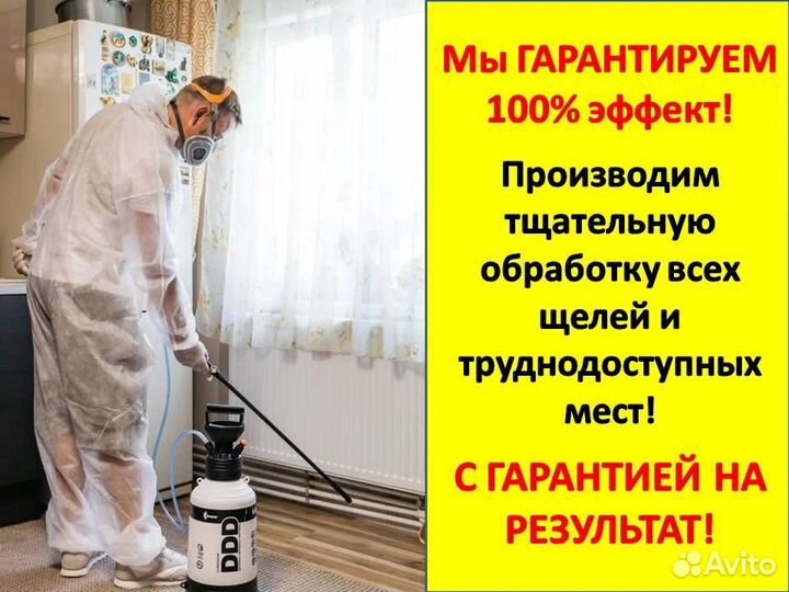 Уничтожение тараканов, клопов, дезинфекция 24 /7