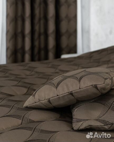 Покрывало Альба кофейный новое плед на кровать