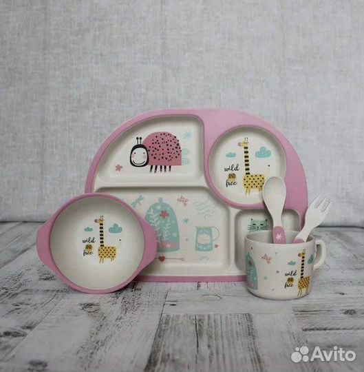 Детская посуда из бамбука (бамбуковое волокно)