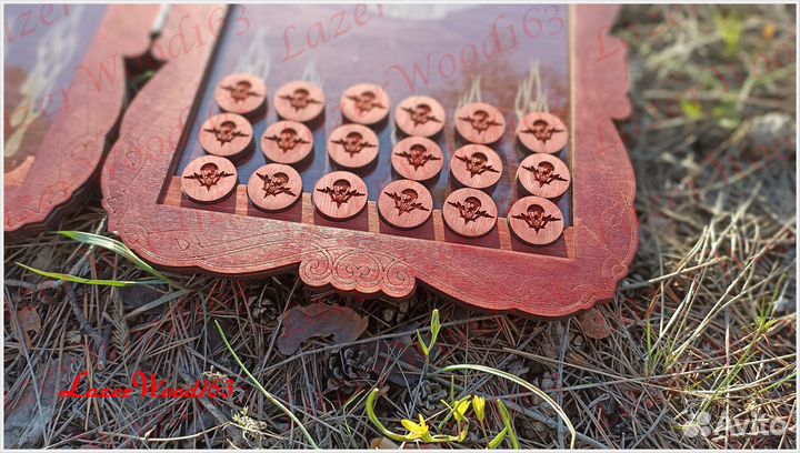 Нарды вдв Стекло Дерево Гравировка