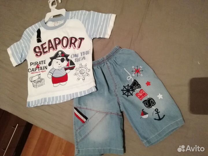 Новый комплект на мальчика(футболка+шорты)