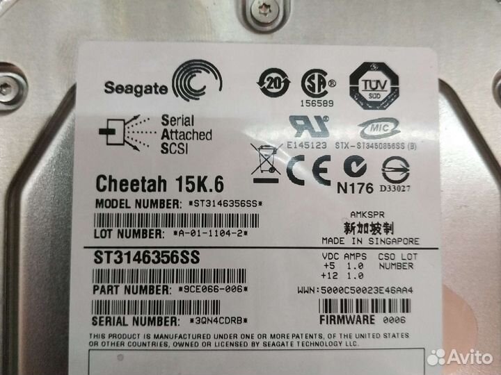 HDD Hitachi Fujitsu Seagate ST3146356SS Cheetah