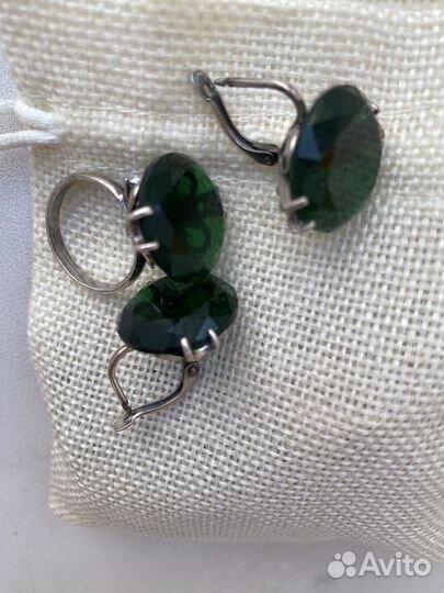 Серьги, кольцо размер 19