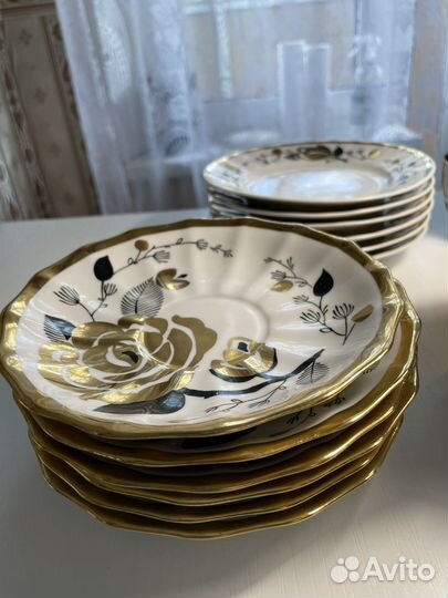 Чайный сервиз «золотая роза» времен СССР
