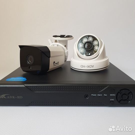 Комплект видеонаблюдения 2 камеры готовый 5 Мп