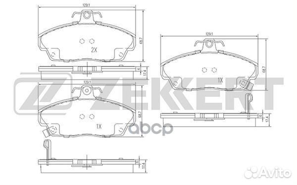 Колодки торм. диск. передн. Land Rover Freeland
