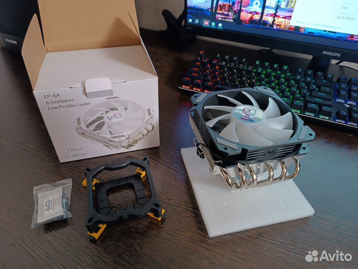 Кулер для процессора. 6 теплотрубок, RGB (Новый)