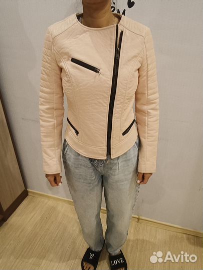 Кожаная куртка косуха женская