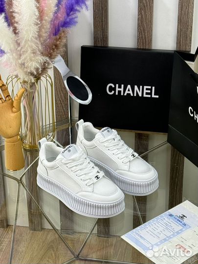Белые кеды chanel