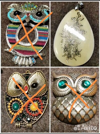 Совушки, хохлома - брошки и кулоны