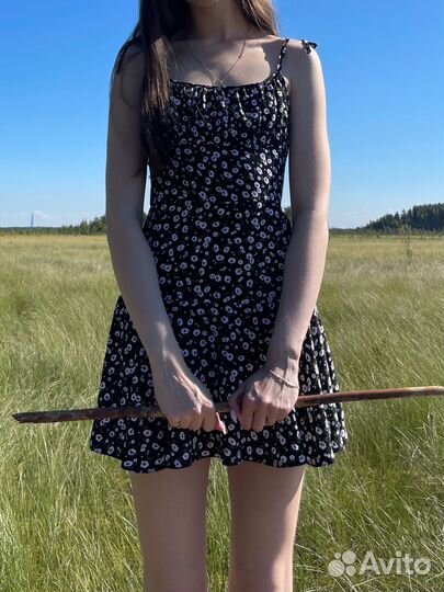 Сарафан Lookonline черный в цеточек S