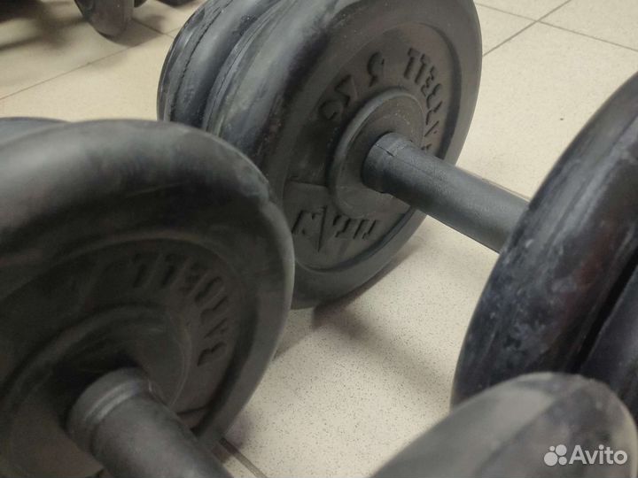 Гантели разборные обрезиненные по 24кг каждая