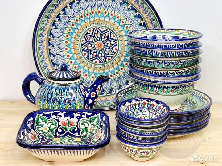 Узбекская посуда - косы, чайники, ляганы, пиалы