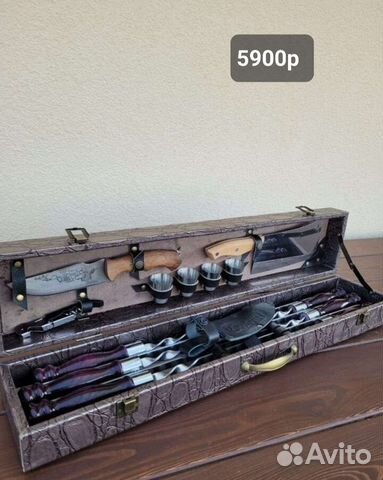 Подарочный набор для мужчин шампура нож