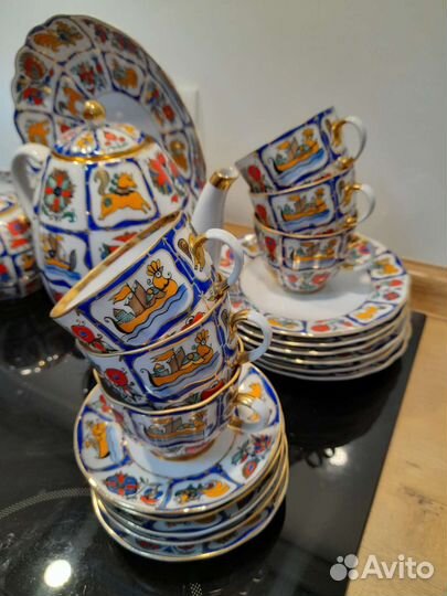 Кофейный сервиз лфз Русский лубок СССР