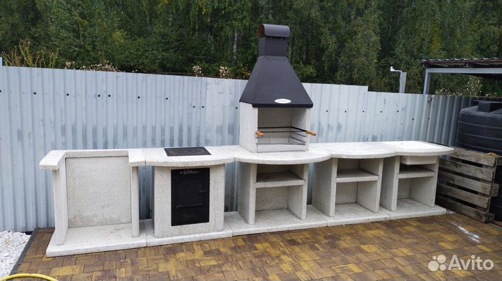 Мангальная зона, камин-барбекю, гриль комплекс, пе