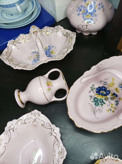 Посуда розовый фарфор