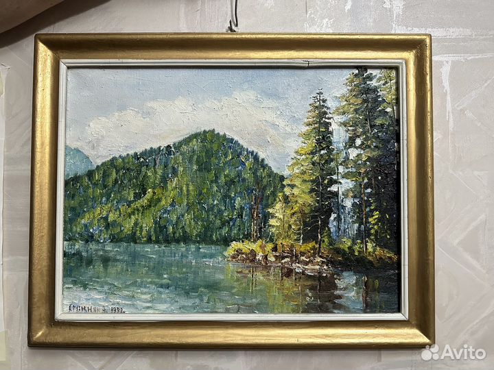 Картина маслом озеро Рица