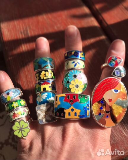 Кольцо, грузинская горячая эмаль