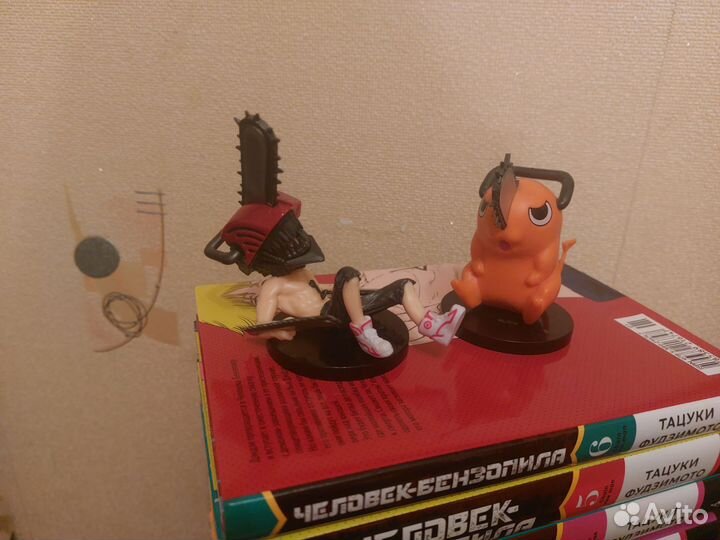 Манга человек бензопила 1-6 том с фигурками