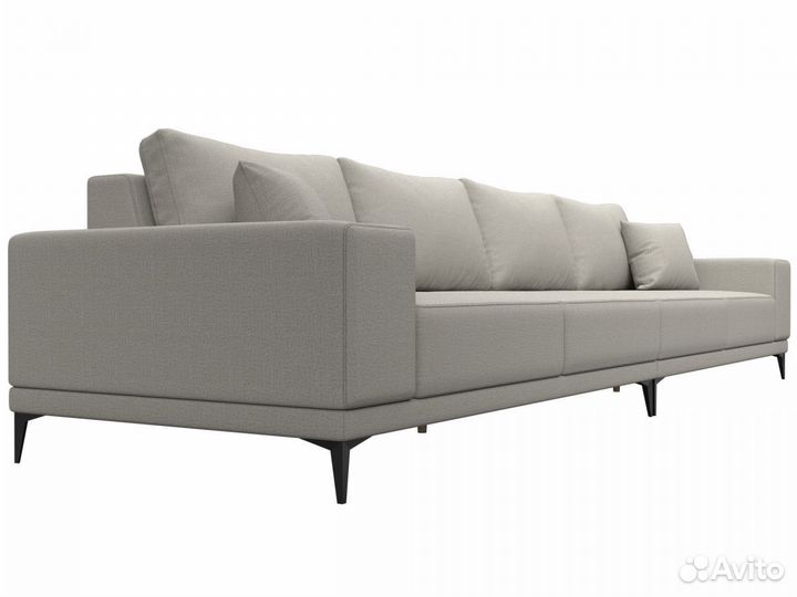 Диван прямой Льюес Лонг, рогожка, амур бежевый