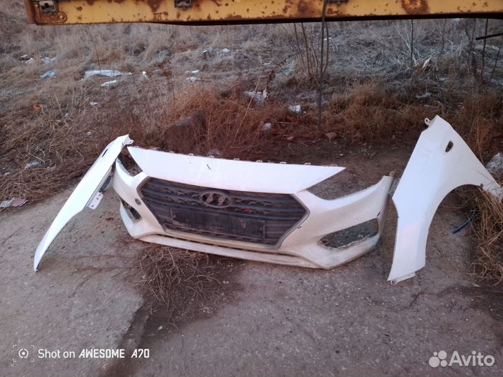 Крылья и бампер хундай Солярис 2018
