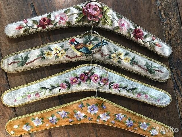 Плечики вешалки вышивка лен