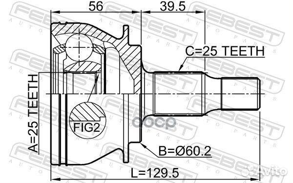 ШРУС наружный 25X60.2X25 mercedes benz A-class