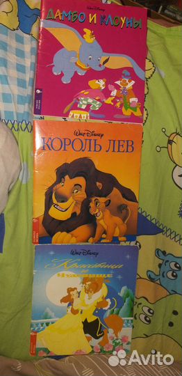 Книги Disnep мини книги дамбо и клоуны,король лев