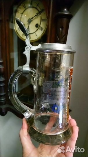 Редкая старинная пивная кружка Пожарный мчс