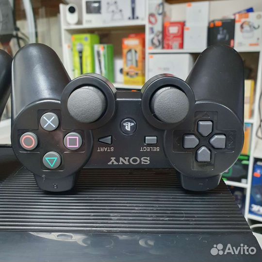 Sony PS3 Super slim + 22 игры, 2 геймпада