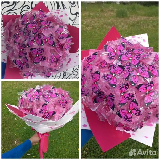 Светящийся букет из бабочек