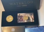 Настольная медаль и монета 200 лет Ватерлоо