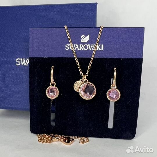 Swarovski комплект розовый