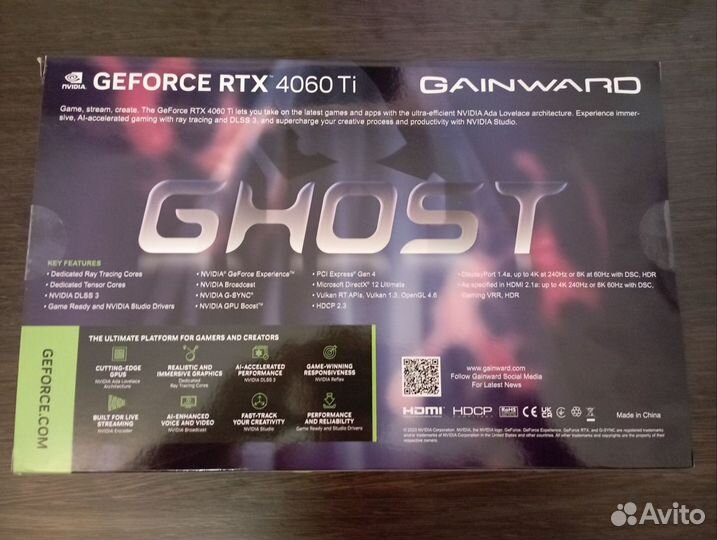 Видеокарта rtx 4060ti ghost 8 gb