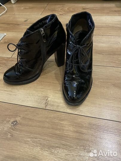 Ботильоны лакированные. 38 размер. Нат.кожа