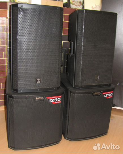 Колонки активные EV+Сабы Alto 4500Вт 4шт BD-38sm
