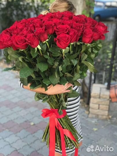 Высокие Розы Эквадор. Цветы с Доставкой