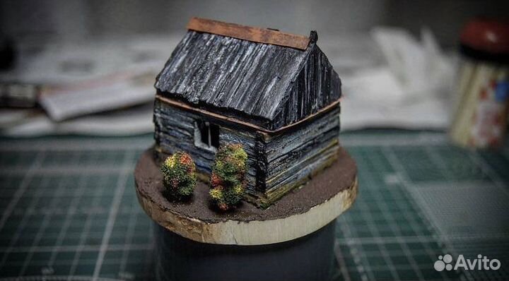 Макет лесная сторожка ручная работа