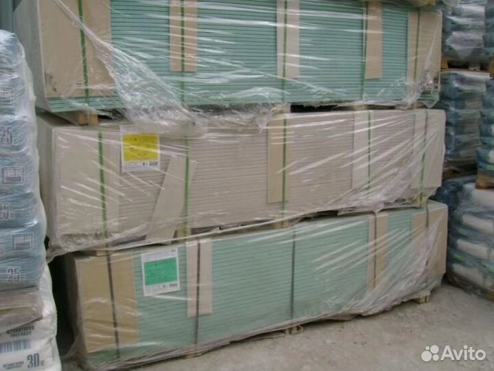 Гипсокартон гклв 3000*1200*12,5 влагостойкий 3м