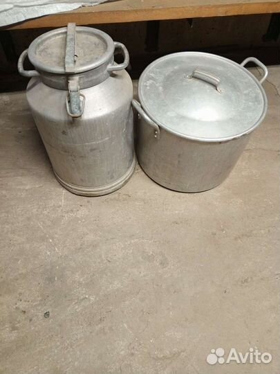 Фляга алюминиевая 40 л, бак кастрюля 30 л