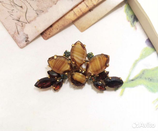 Очаровательная брошь, винтаж, Австрия, стекло