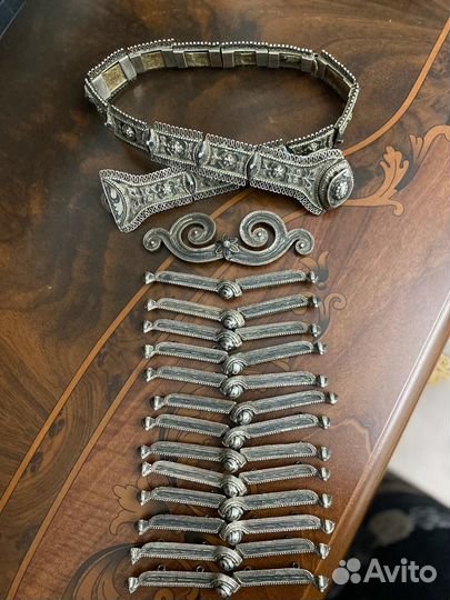 Пояс нагрудник серебро