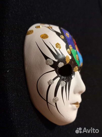 Венецианская маска сувенирная (гипс, 8*6 см, Итали