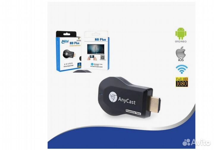 Медиаплеер AnyCast M9 Plus, hdmi адаптер для телев