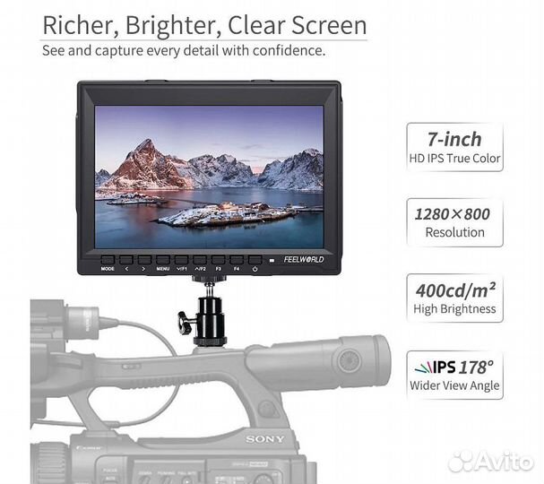 Накамерный монитор Feelworld FW759 7